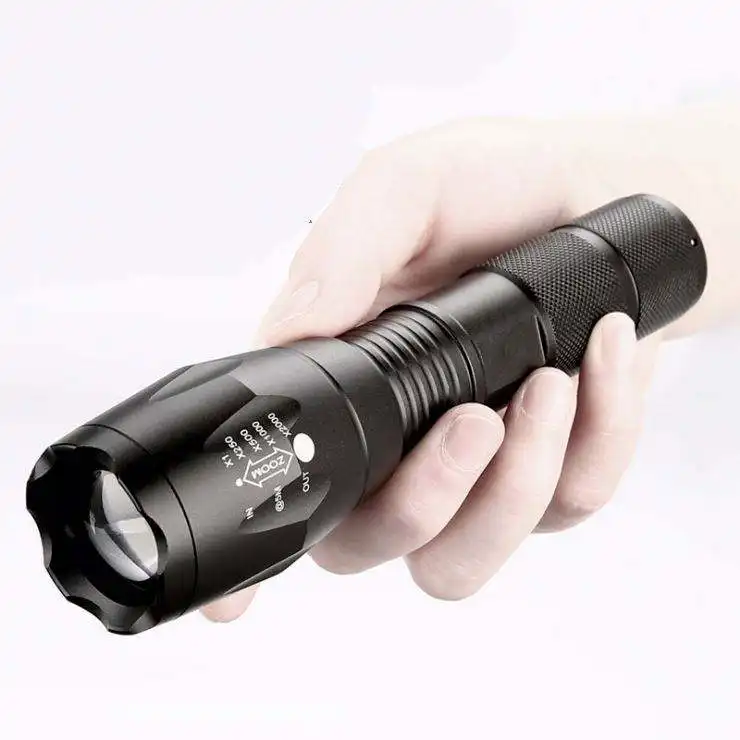 Hiking Camping 18650 Rechargeable Batteries Water Resistant Handheld Led Tactical Torch Light