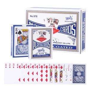 Cartas de Póker Yaoji <span class=keywords><strong>978</strong></span> Azules de Cara Ancha, Engrosadas, Impermeables, Acabado Brillante, con Caja de Papel para Exportación y Entretenimiento - Product Image 1