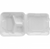 Boîte de canne à sucre à clapet jetable compostable au micro-ondes Conteneur alimentaire de ligne aérienne