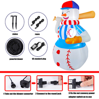Bonhomme de neige gonflable lumineux de 6 pieds pour la décoration de pelouse de Noël avec lumières, bonhomme de neige gonflable pour la décoration de jardin de vacances