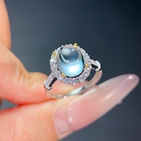 Factory Wholesale Custom 925 Sterling Silver Oval Cut Natural Topaz Luxury Unisex Ring Gift Party Wedding Anniversary OEM ODM