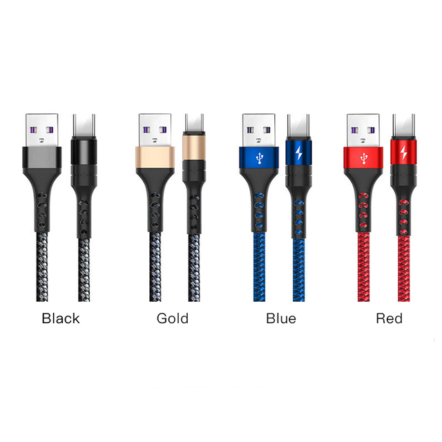 Hot Selling Nylon Braided Cable 3ft 6ft 10ft 5A Type C Fast Charging Quick Usb Data Cable USB C Type C Charger Cable UCB24