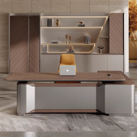Bureau de direction moderne ergonomique multifonctionnel, table de bureau électrique réglable en hauteur avec fonction de rangement