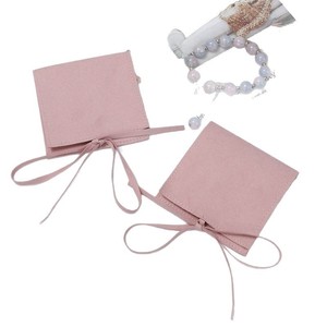 Nueva llegada, gran oferta: Bolsa de almacenamiento de microfibra con logo personalizado para joyas, bolsa con lazo para guardar monedas, collares y pulseras. - Product Image 1