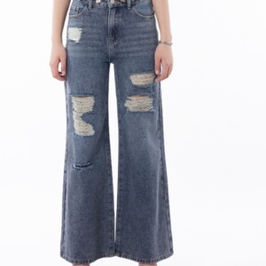 Jeans décontractés pour femmes, personnalisation OEM, nouveaux jeans baggy pour femmes, vente chaude, lavage camouflage, jambe large, tendance - Product Image 1