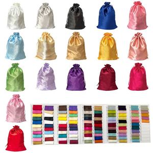 2700353 Sacs à perruques en satin personnalisés avec logo, pochette de rangement soyeuse avec cordon de serrage pour le voyage, emballage textile pour accessoires capillaires - Product Image 2