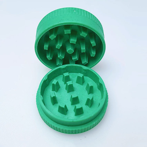 Green Two Layer ABS/Silicone <b>Herb</b> <b>Grinder</b> Round Simple Design Manual <b>for</b> Accessory 55mm - Product Image 1