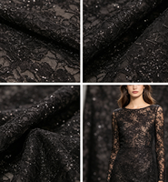 Tissu en dentelle brodée de sequins et perles, extensible, léger, jacquard, écologique, pour robes de mariée et de filles - Vente en gros