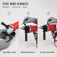 Meuleuse d'angle électrique AOTUO avec cordon d'alimentation, perceuse électrique, kit d'outils électriques professionnels pour le travail des métaux, atelier, fabrication, vente en gros