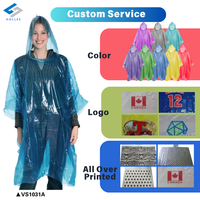 Ponchos de pluie légers de poche, ponchos jetables en vrac, imperméables d'urgence en plastique avec capuche