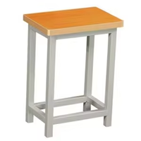 Tabouret en bois et métal robuste, minimaliste, empilable, mobile, chaise de restauration, cuisine, bureau, pratique, durable, mobilier d'espace