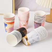 Tasses à café en papier imprimées personnalisées, tasses à café en papier à paroi unique, tasse à Double paroi bon marché