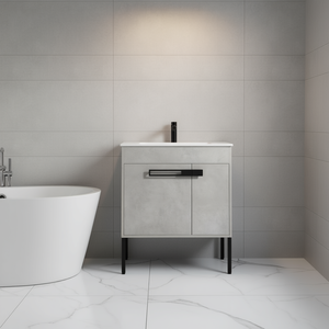 Mueble de Baño Independiente de 30 Pulgadas, Diseño Moderno y Minimalista, de Pie, Sin Lavabo, Acabado Pintado en MDF - Product Image 2