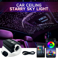 Lumière de ciel étoilé pour voiture Auto Home Fiber Optic Lights Atmosphere Lamp Music Control Plafonnier RGB 12W 8 Colors Car Styling DIY