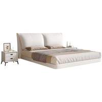 Lit intelligent moderne et luxueux avec revêtement en cuir capitonné et cadre souple, lit pour tout-petit, ensemble de cadre de lit Queen/King Size