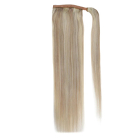 Vente en gros cheveux de queue de cheval de haute qualité 100% Remy pince à cheveux humaine européenne extension de cheveux de queue de cheval couleur blonde