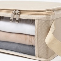Sacs de rangement pliables en tissu avec fenêtre transparente, grande capacité, cubes de rangement de voyage à fermeture éclair, organisateur de valise
