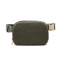 Sac banane décontracté en peluche pour l'hiver, sac de poitrine sport, sac bandoulière, sac extérieur unisexe avec fermeture à cordon, modèle Guangzhou 0140FG