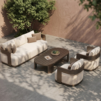 Ensemble de canapés d'extérieur modernes pour patio, ensemble de canapés d'extérieur en aluminium pour resort, mobilier d'extérieur pour villa, ensemble de canapés de jardin, mobilier d'extérieur pour hôtel
