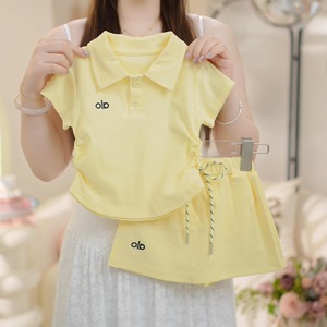 <span class=keywords><strong>Ensemble</strong></span> court jaune, <span class=keywords><strong>rose</strong></span> et gris pour fille, été 2026, polo et jupe pour fillettes, <span class=keywords><strong>ensemble</strong></span> sport 2 pièces - Product Image 4