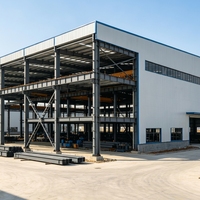 Entrepôt préfabriqué en structure métallique à plusieurs étages, bâtiment métallique préconçu, atelier de construction en panneaux sandwich