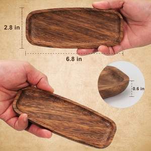 Bandeja Ovalada Clásica de Madera Maciza de Acacia Color Marrón Lumina, Ligera, Apilable, para Comida/Snacks/Aperitivos, Joyería, Uso General, Hecha de Madera - Product Image 2
