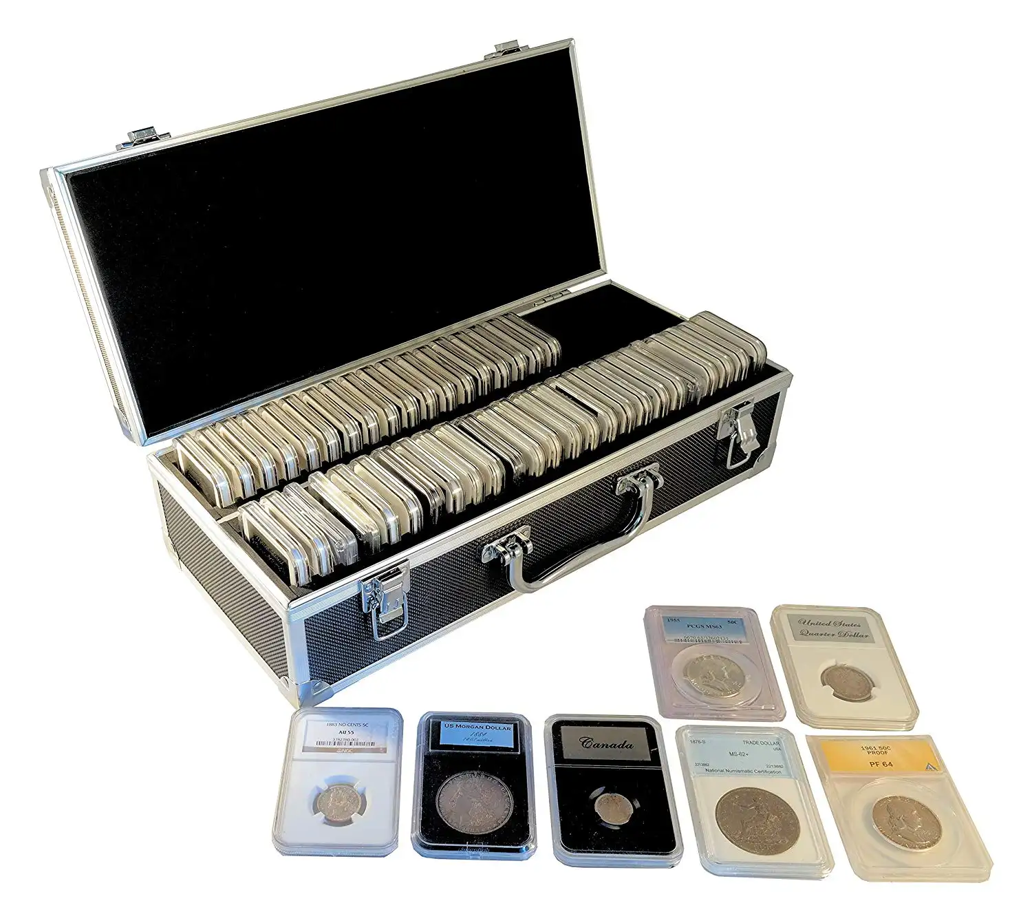 Custom Aluminum Coin Slab Holder Box Aluminum Coin Case Storage Collect Coin Case
