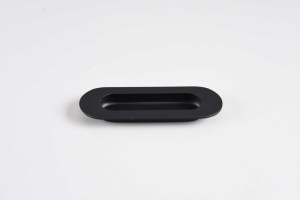 Manija de puerta corredera de color negro con forma ovalada - Product Image 2