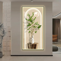 Peinture sur toile murale LED contemporaine style poisson avec finition dorée, design nature morte, art à suspendre