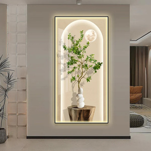 Fish Style Wall Decor LED Unique Picture Gold Picture <b>Painting</b> Tempered Glass Wall Art Decor Hanging <b>Painting</b> Crystal Porcelain - Product Image 6