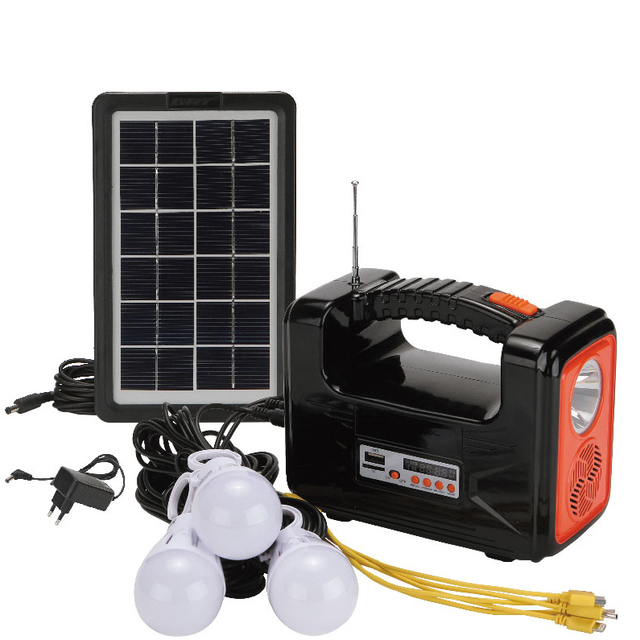 AT-9011B DAT Home Solar Lighting System Kits DC Solar Energy System with Three Bulbs Sale  Outdoor Solar Light