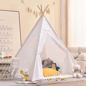 Tente de jeu pour enfants <span class=keywords><strong>rose</strong></span> <span class=keywords><strong>et</strong></span> blanche en gros, <span class=keywords><strong>tipi</strong></span> pour garçons <span class=keywords><strong>et</strong></span> filles, tente de jeu d'extérieur <span class=keywords><strong>et</strong></span> d'intérieur pour coin lecture <span class=keywords><strong>et</strong></span> cachette pour tout-petits - Product Image 3