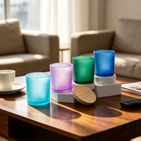 Pot à bougie en verre transparent avec couvercle, récipient vide pour bougies, fabrication de bougies en cire de soja, décoration de luxe pour la maison, emballage personnalisé en gros