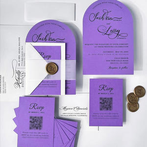 Conjunto Completo <span class=keywords><strong>de</strong></span> Invitaciones <span class=keywords><strong>de</strong></span> Boda Personalizadas al por Mayor, Adecuado para Distribuidores Internacionales y Proveedores Minoristas - Product Image 5