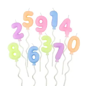 2023 Candy Colored Spiral Balloon Number Candle Birthday Party Decorations Cake Sparkler Number Candles Photo Props