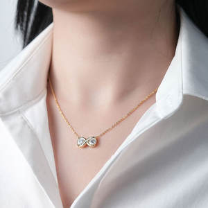 Direkt verkauf Nische Trendy Pass Diamond Tester 2 Karat Moissan ite 925 Sterling Silber Infinity Schmuck Anhänger Halskette - Product Image 5