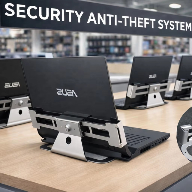 Laptop Anti-Theft Stand EAS System Retractable Laptop Display Security Strong Metal Structure Adjustable Different Laptop Sizes