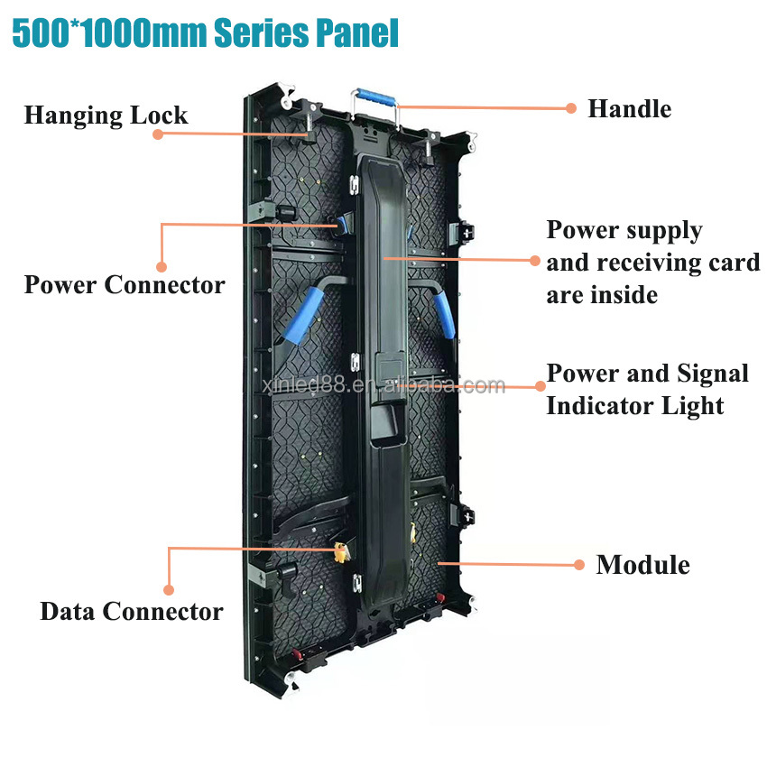 High brightness 500*500mm 500*1000mm die casting aluminum indoor outdoor p3.91 p4.81 video hd wall led screen display