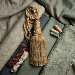 Natural Jute Curtain Tieback Tassel Rustic Decorative Finial for Drapery Accessories - Product Image 1