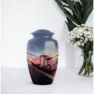 Urna conmemorativa de metal de diseño moderno grande hecha a mano tarros para cenizas de adultos para mantener las cenizas humanas de la India - Product Image 4