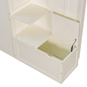 Koningin Murphy <span class=keywords><strong>Bed</strong></span> met opbergruimte, verborgen opklapbare poten, eiken fineer afwerking, ingebouwde planken, ruimtebesparend wandbed, modern design - Product Image 4
