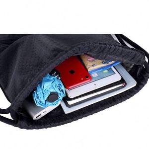 420d Polyester Sports Storage Drawstring Bags Custom Logo Fitness Drawstring Bag With Zipper Pocket Promotion Drawstring Bag - Product Image 6