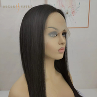 Perruque médicale noire personnalisée entièrement faite à la main avec perruque en cheveux humains européens dentelle en silicone pour l'alopécie cheveux vierges en silicone