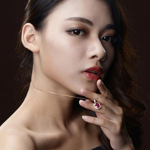 卸売ファッションジュエリーペンダントロングネックレスルビージェムストーンチェーンチョーカーネックレス - Product Image 5