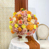 Sunwedding Boule de fleurs artificielles en soie couleur orange personnalisée pour centres de table de mariage et événements, décoration de haute qualité
