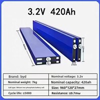 Batterie au lithium-fer-phosphate de type lame haute capacité BYD 3,2 V 400 Ah/420 Ah pour systèmes d'alimentation électrique 7 kg