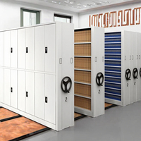 Armoire coulissante automatique électrique en acier, assemblée, réglable, mobile, avec serrure à clé, pour bureau ou musée.