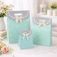 Sacs cadeaux en papier pastel avec motif lapin et nœud, sacs pour fêtes d'enfants, anniversaires, baby shower, sacs pour bonbons et friandises