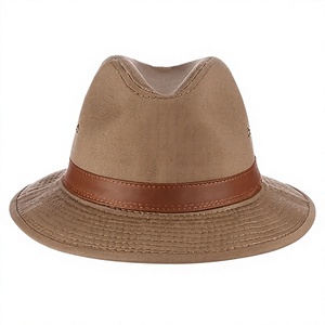 Luxury Wide Brim Fedora <b>Hat</b> with Leather <b>Band</b> - Product Image 1