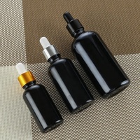 Logo personnalisé 5ml 10ml 15ml 50ml 100ml Flacon compte-gouttes en verre noir pour sérum et huile essentielle 30 ml avec bouchon en or